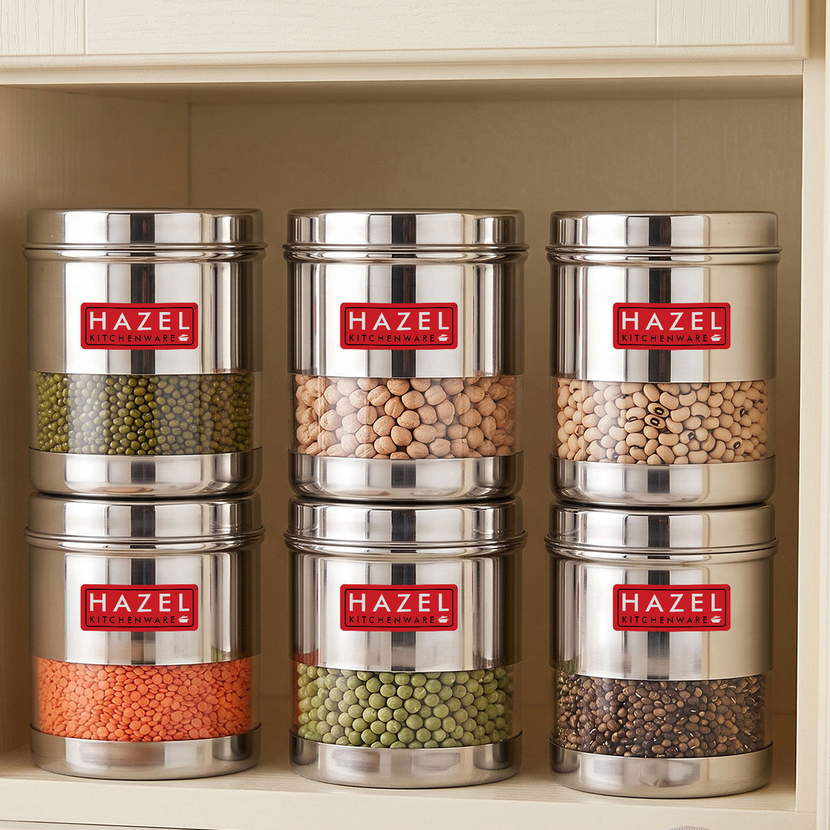 Transparent Steel Container 700 ML, Set of 6