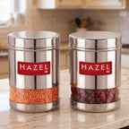 Stainless Steel Transparent Container, Set of 2, 950 ML Each