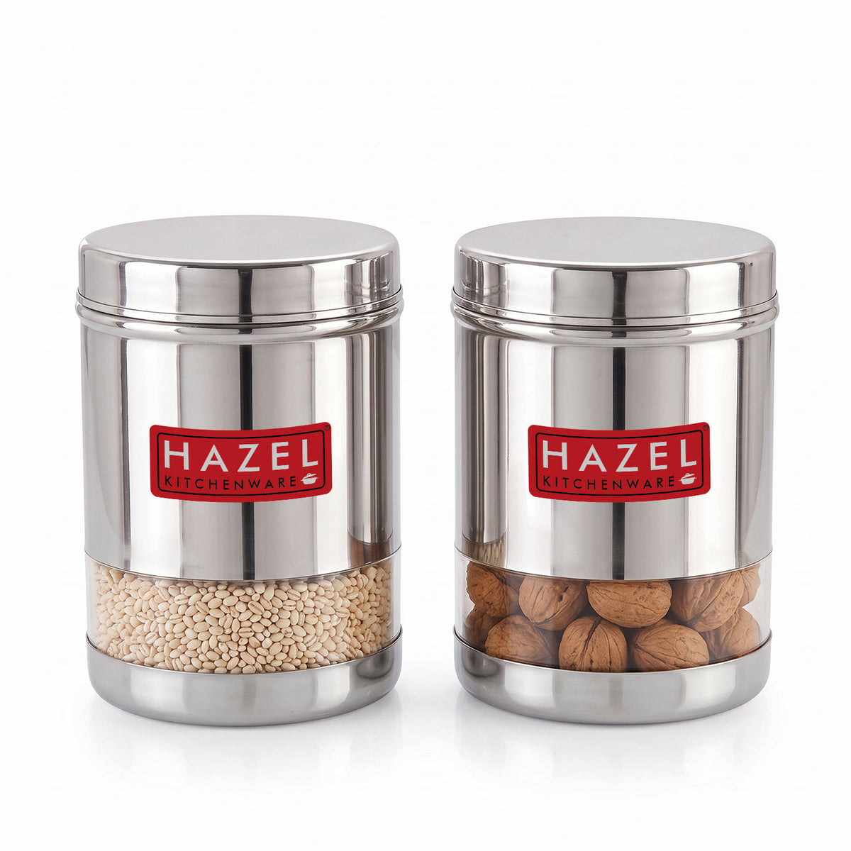 Stainless Steel Transparent Container, Set of 2, 950 ML Each