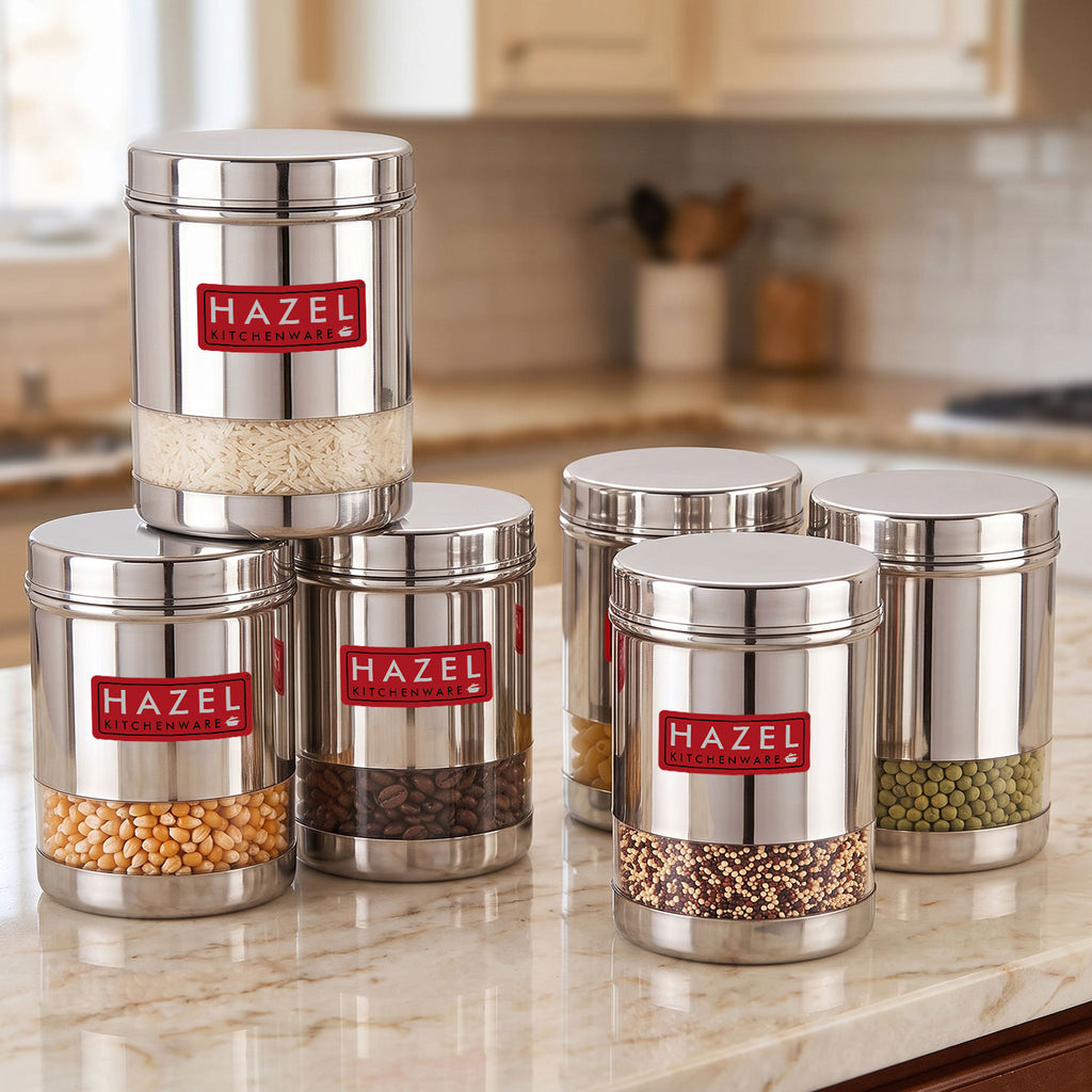 Wide Mouth See Through Container, 950 ML, Set of 6