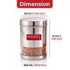Wide Mouth See Through Container, 950 ML, Set of 6