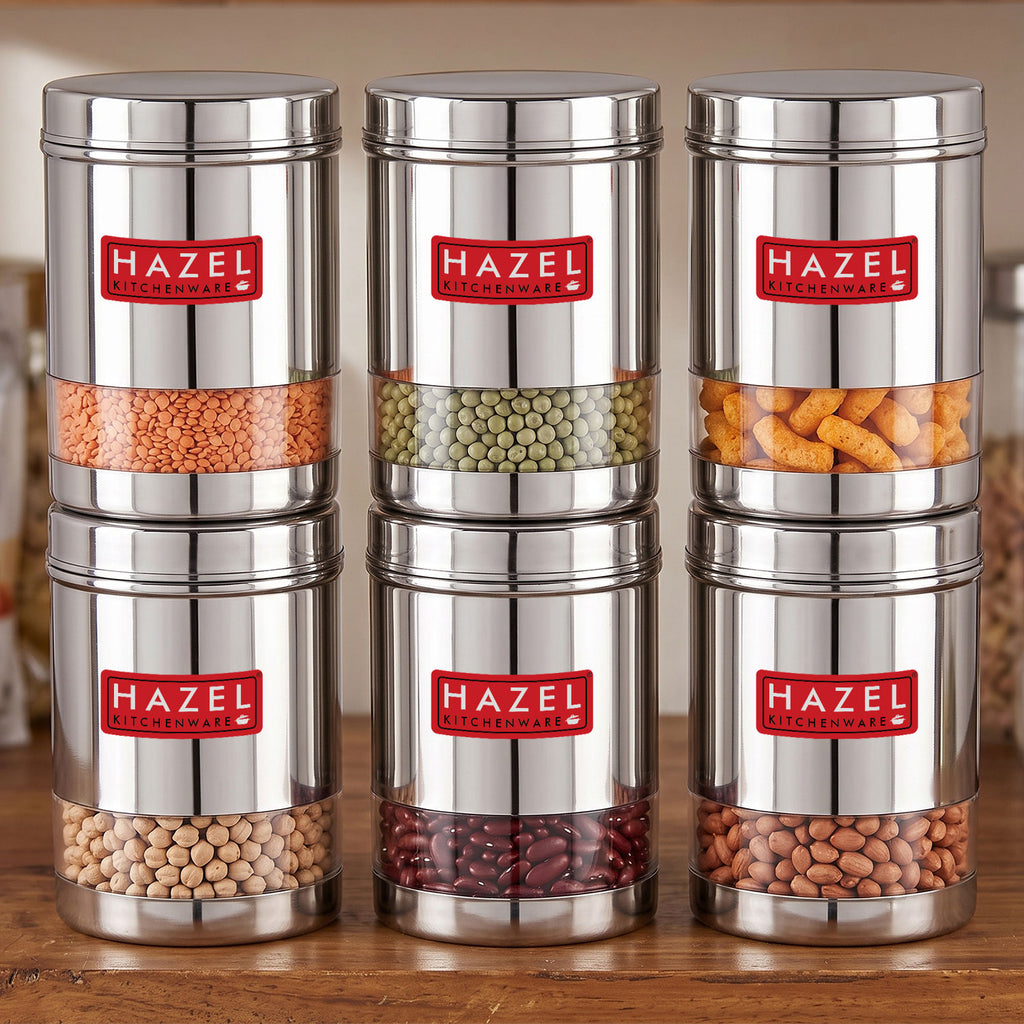 Wide Mouth See Through Container, 950 ML, Set of 6