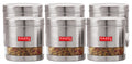 Stainless Steel Transparent Wide Mouth See Through Container, Silver, Set of 6, 1100 Ml
