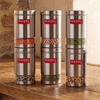 Stainless Steel Kitchen Containers, Transparent Storage Set, 6 Pcs, 1700 ml