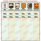 Stainless Steel Kitchen Containers, Transparent Storage Set, 6 Pcs, 1700 ml
