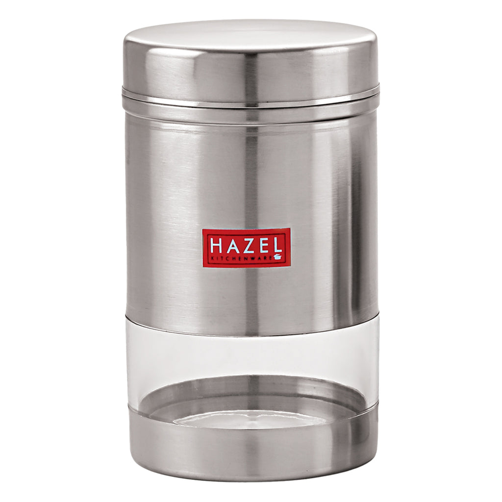 Stainless Steel Kitchen Containers, Transparent Storage Set, 6 Pcs, 1700 ml