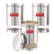 Stainless Steel Transparent Glossy Finish See Through Container, Silver, Set of 3, 1700 ml