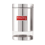 Stainless Steel Transparent Glossy Finish See Through Container, Silver, Set of 4, 1700 ml