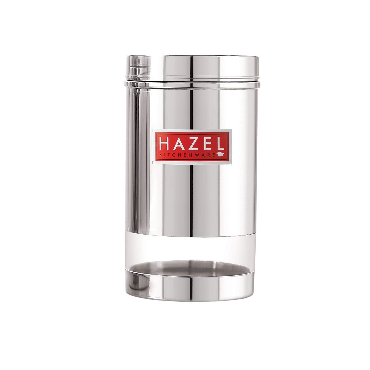 Stainless Steel Transparent Glossy Finish See Through Container, Silver, Set of 4, 1200 ml