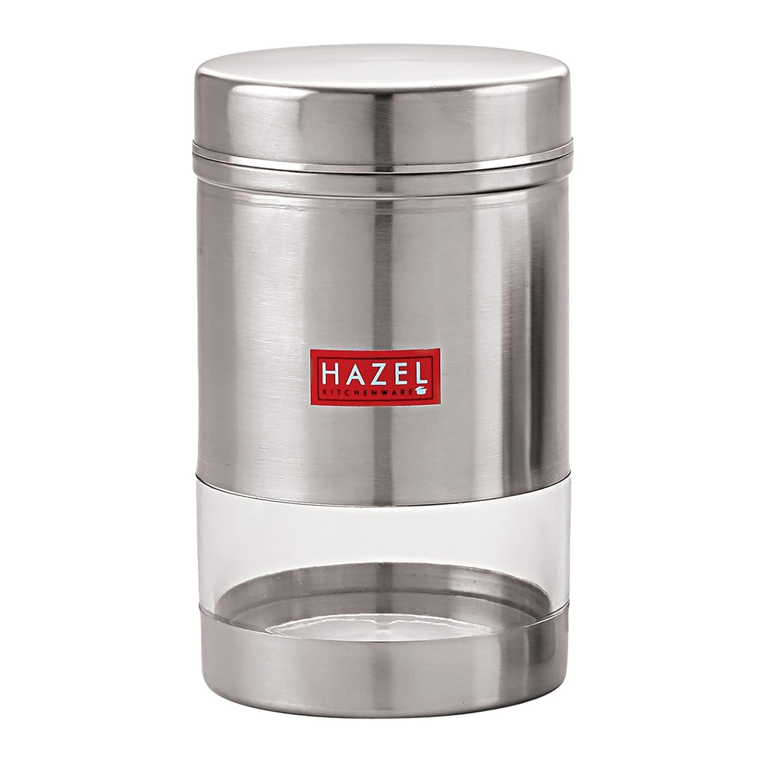 Stainless Steel Transparent Glossy Finish See Through Container, Silver, Set of 6, 1200 ml