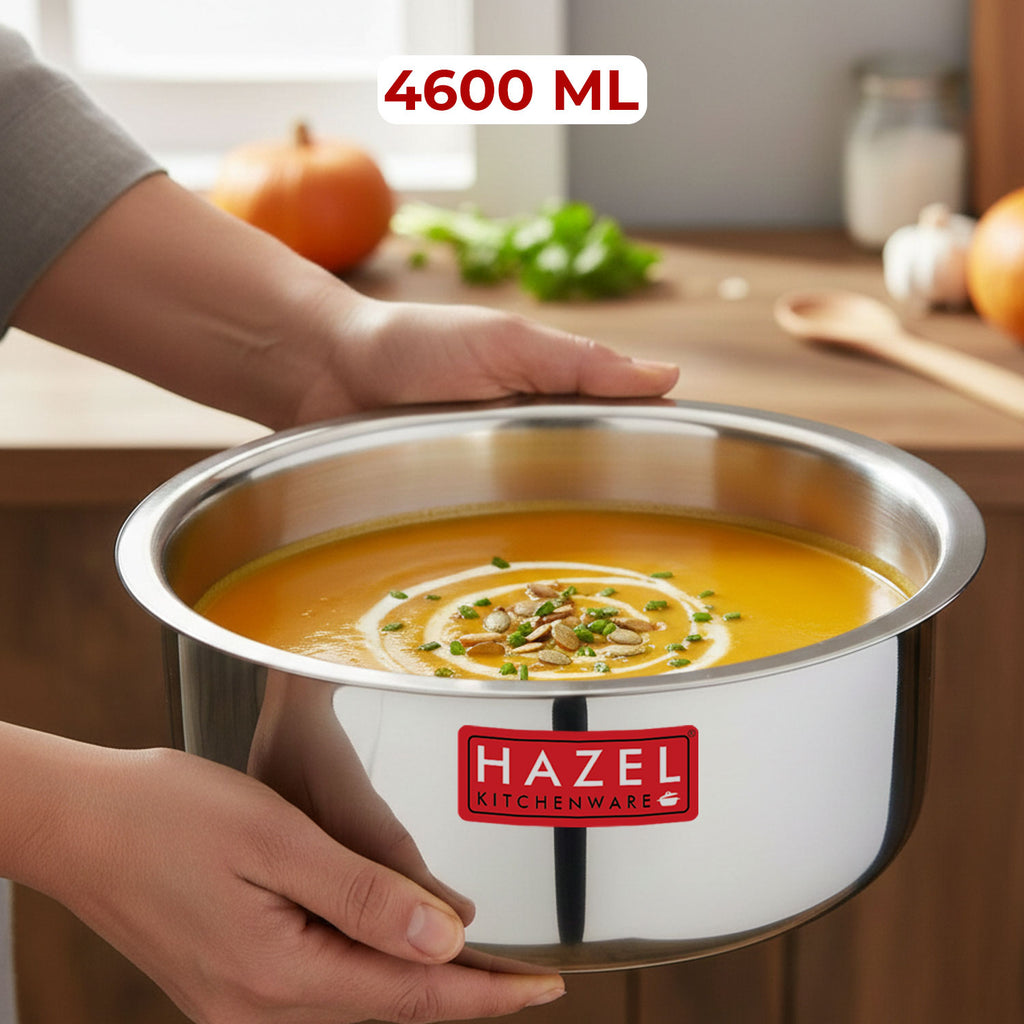 Triply Stainless Steel Induction Bottom Tope With Steel Lid, 4.6 L, 23 cm