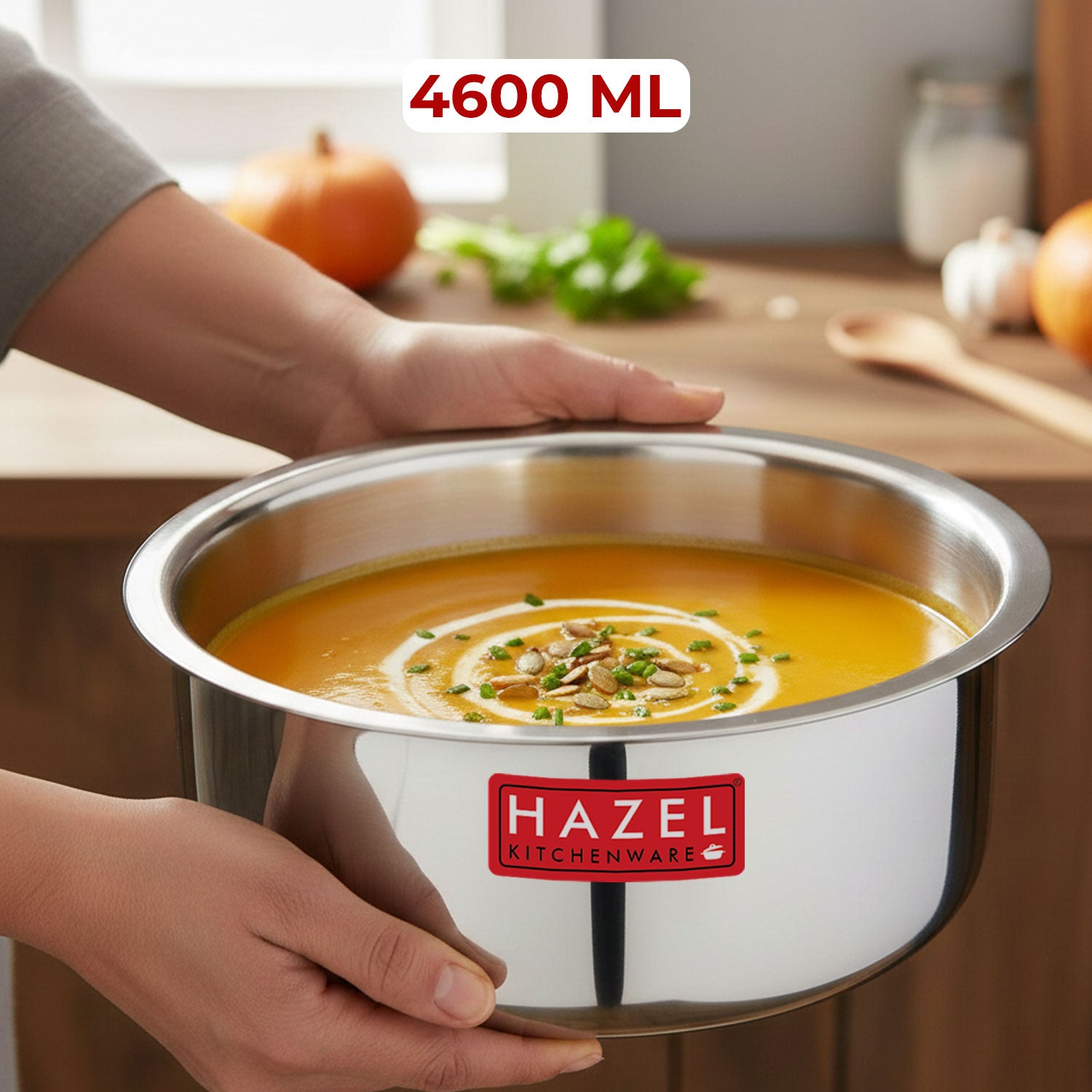Triply Stainless Steel Induction Bottom Tope With Steel Lid, 4.6 L, 23 cm