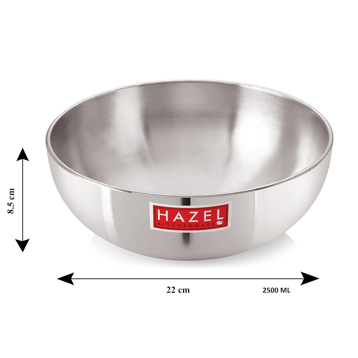 Aluminium Tasla Kadai 2500 ml, 4 mm Heavy Gauge Round Bottom