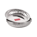 Stainless Steel Serving Sweet Dish Dessert Plate, Set of 4, 200 ml Each, Silver