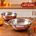 Triply Stainless Steel  Kadhai/Tasra with Induction Base, 1500 ml, 20.5 cm