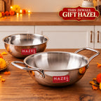 Triply Stainless Steel  Kadhai/Tasra with Induction Base, 1500 ml, 20.5 cm