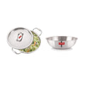 Triply Stainless Steel Induction Bottom Tasra and Kadhai With Steel Lid, 2.6 Litre, 24.5 cm
