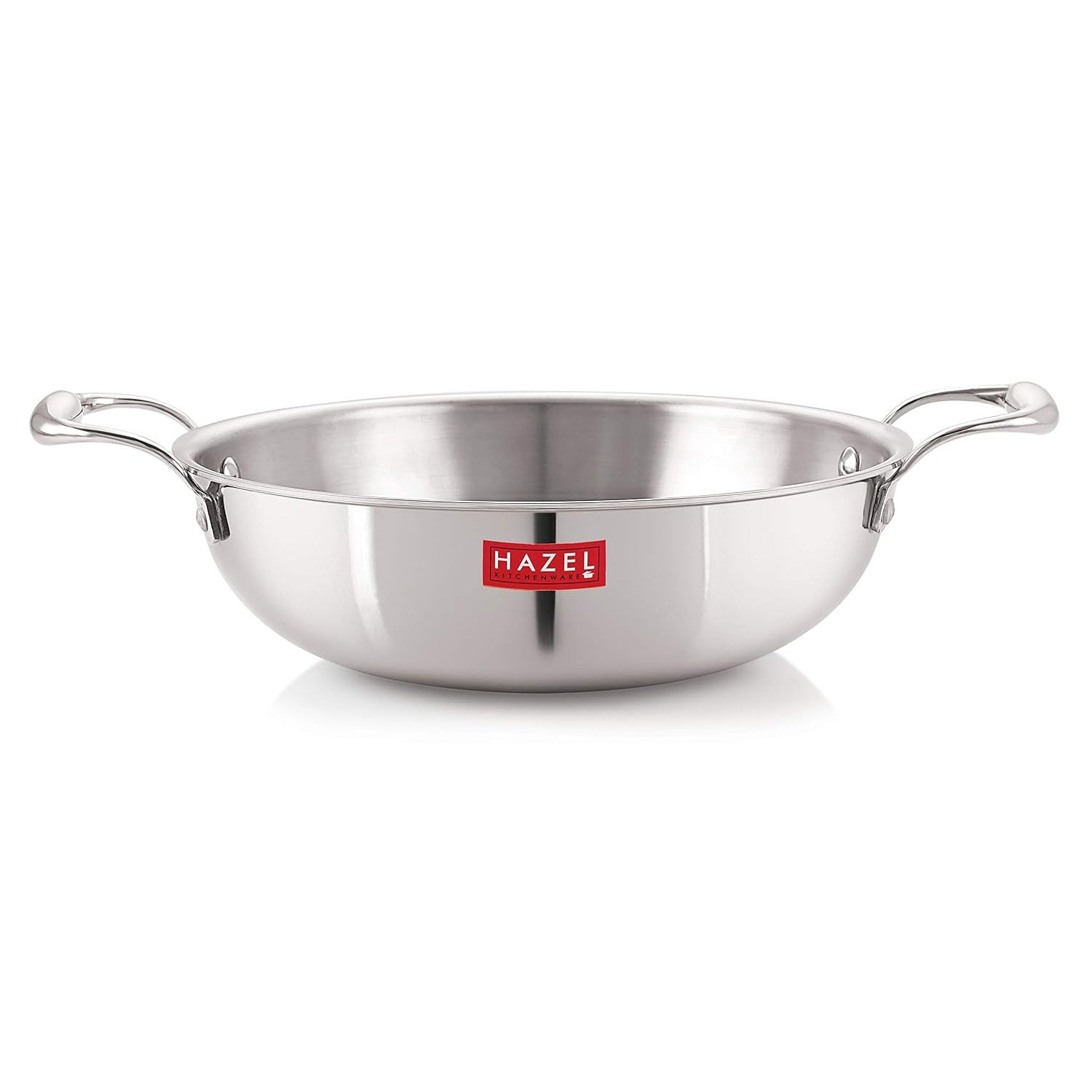 Triply Stainless Steel Induction Bottom Tasra and Kadhai With Steel Lid, 2.6 Litre, 24.5 cm