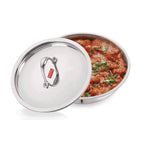 Triply Stainless Steel Induction Bottom Tasra and Kadhai With Steel Lid, 2.6 Litre, 24.5 cm
