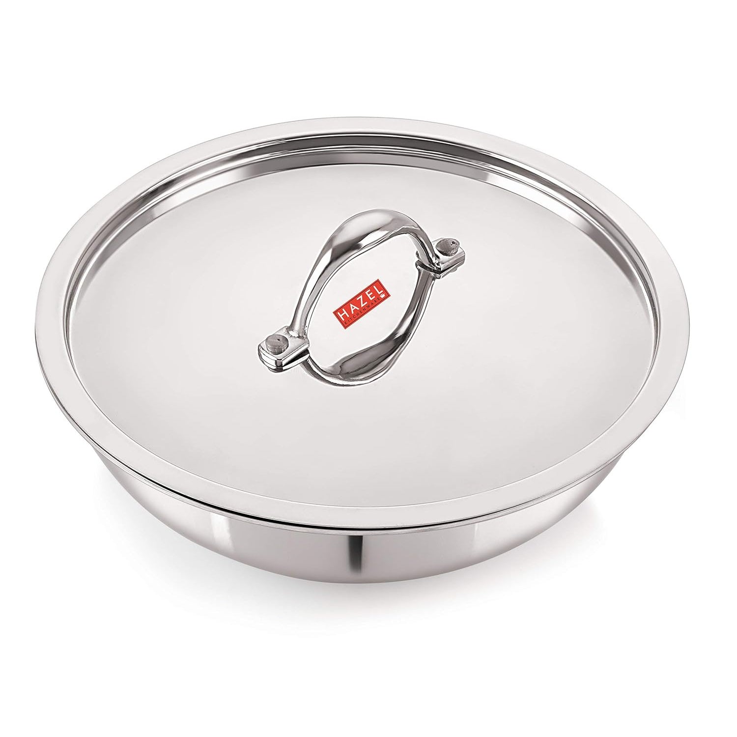 Triply Stainless Steel Induction Bottom Tasra and Kadhai With Steel Lid, 2.6 Litre, 24.5 cm