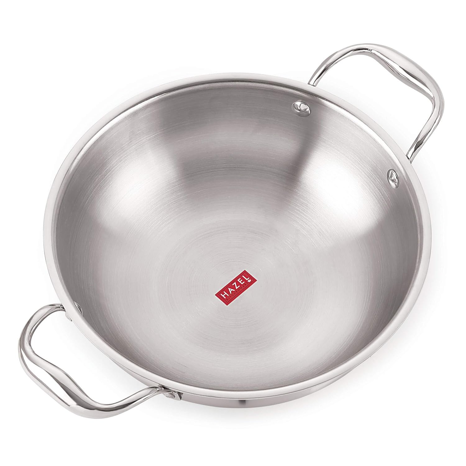Triply Stainless Steel Induction Bottom Tasra and Kadhai With Steel Lid, 2.6 Litre, 24.5 cm