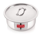 Triply Stainless Steel Induction Bottom Tope With Handle and Tope With Stainless Steel Lid, 2300 ml, 18.5 cm