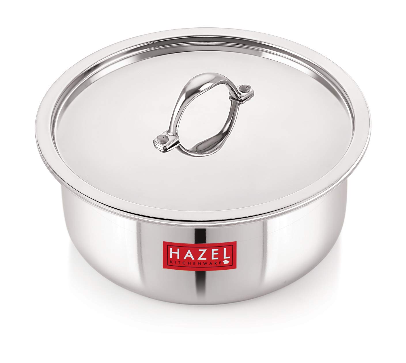 Triply Stainless Steel Induction Bottom Tope With Handle and Tope With Stainless Steel Lid, 2300 ml, 18.5 cm