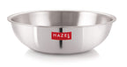 Triply Stainless Steel Induction Bottom Kadhai and Tasra 1.2 Litre, Tope With Handle 2300 ml