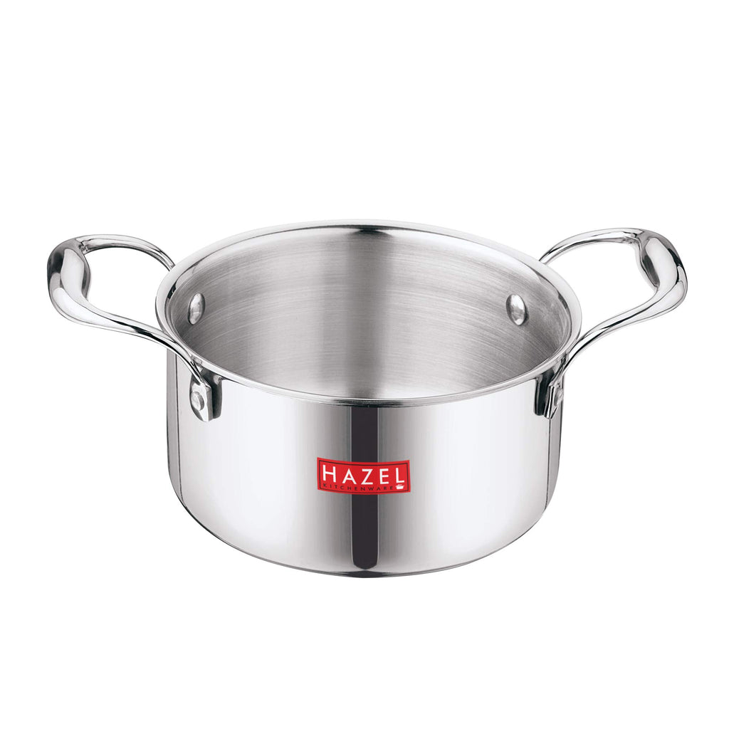 Triply Stainless Steel Induction Bottom Tope and Tope With Handle 2300 ml, Tasra 1200 ml