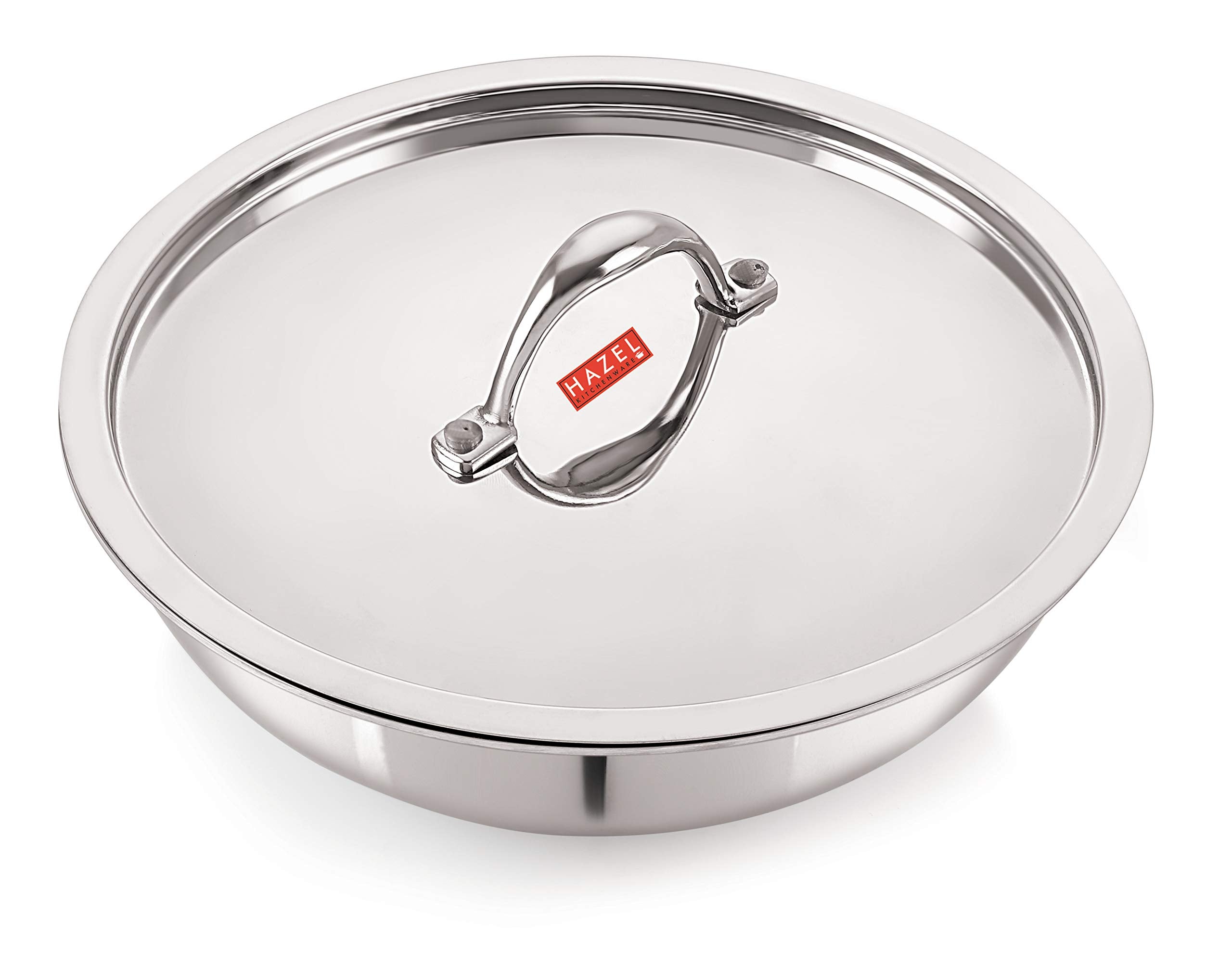 Triply Stainless Steel Induction Bottom Tope With Handle 2300 ml, Kadhai and Tasra 1200 ml With Stainless Steel Lid
