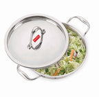 Triply Stainless Steel Induction Bottom Tope and Tope With Handle 2300 ml, Kadhai 1200 ml With Stainless Steel Lid
