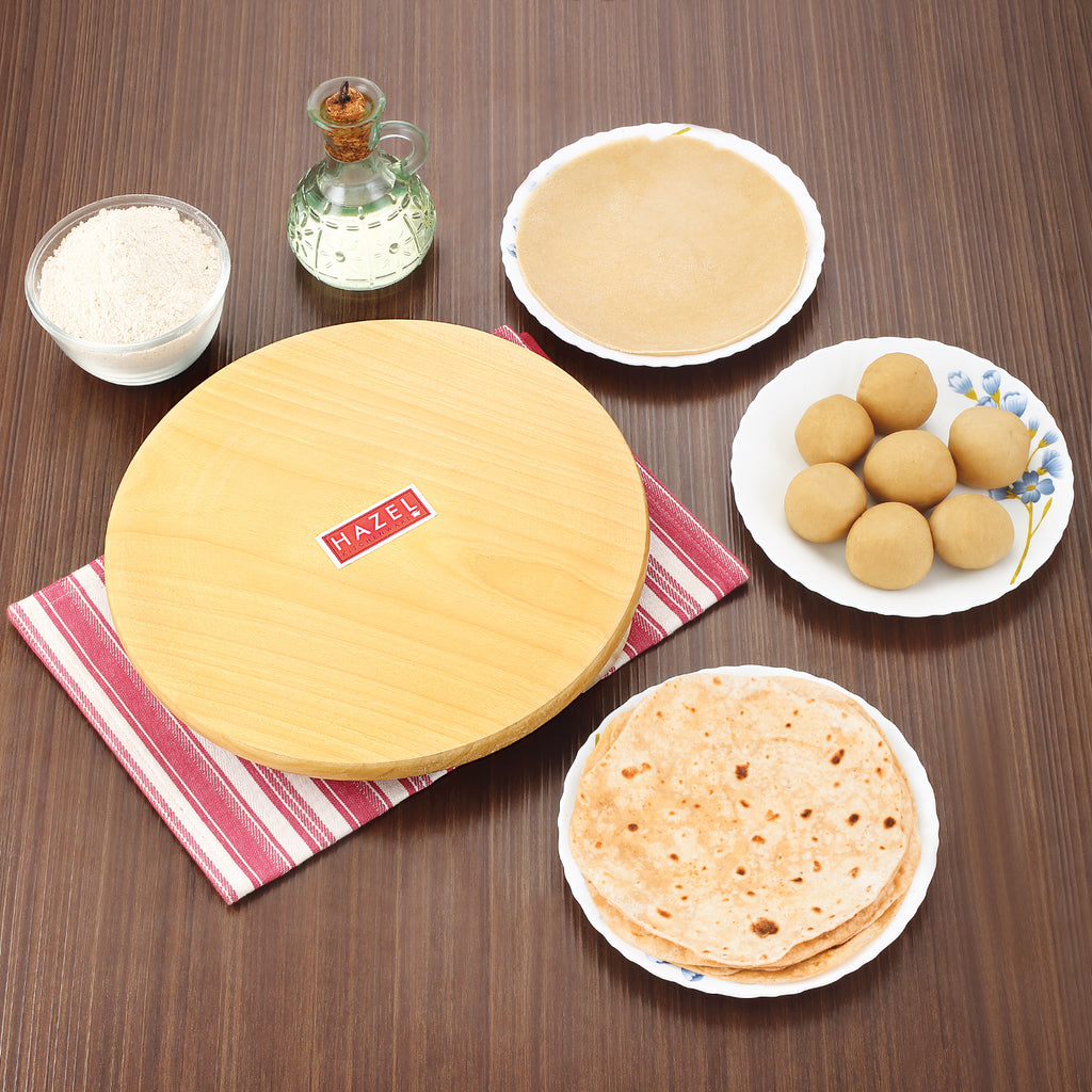 Wood Polpat Chakla Roti Chapati Maker 24 cm With Sheesham Roti Roller Belan Rolling Pin 42 cm