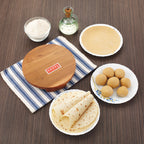 Sagwan Polpat Chakla Roti Chapati Maker 24 cm With Sheesham Roti Roller Belan Rolling Pin 42 cm
