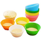 Silicone Reusable Round Muffin Moulds, Set of 24, Multicolor
