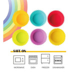 Silicone Reusable Round Muffin Moulds, Set of 24, Multicolor