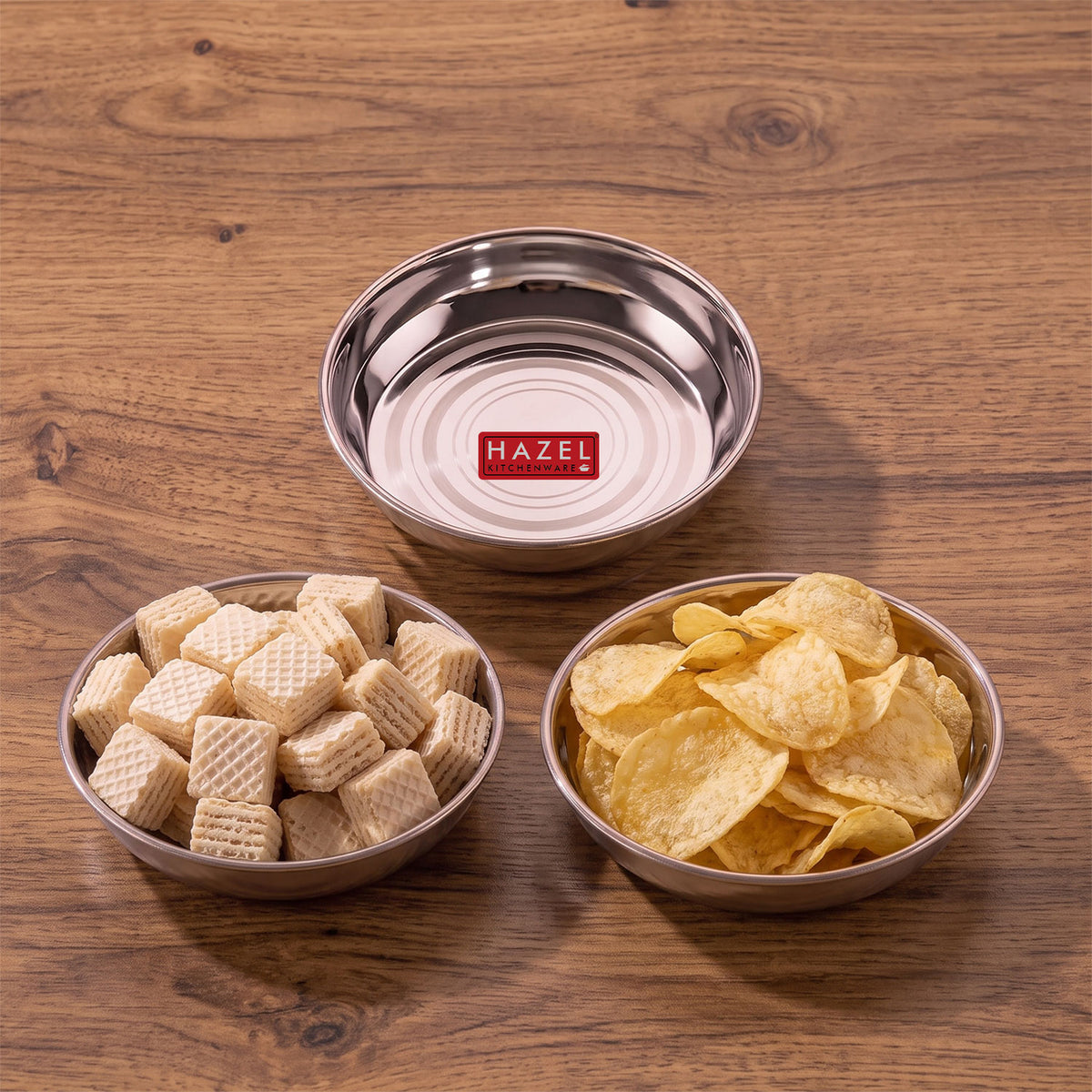 Stainless Steel Small Snack Plates Set, 150 ml, Set of 3