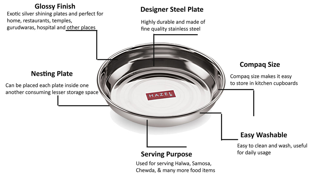 Stainless Steel Small Snack Plates Set, 150 ml, Set of 3
