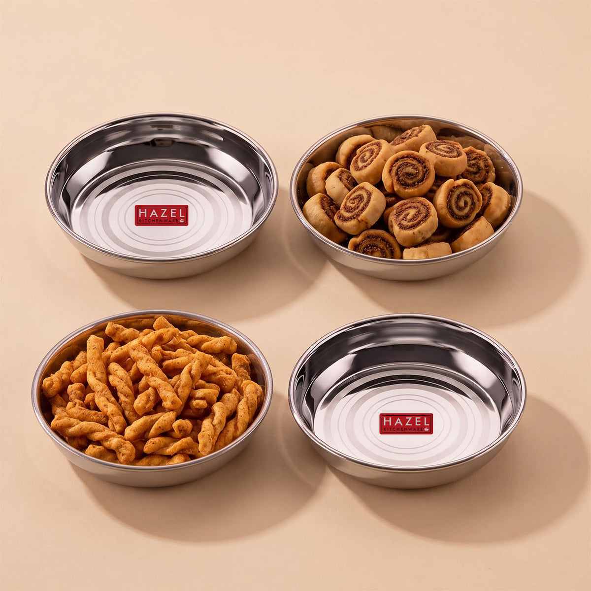 Stainless Steel Small Plates, 150 ML (Set of 4)