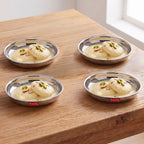 Stainless Steel Snack Plates, 200 ML (Set of 4)