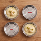 Stainless Steel Snack Plates, 200 ML (Set of 4)