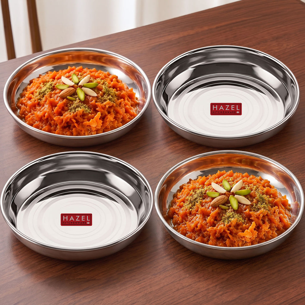 Stainless Steel Snack Plate, 300 ML (Set of 4)