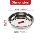 Stainless Steel Snack Plate, 300 ML (Set of 4)
