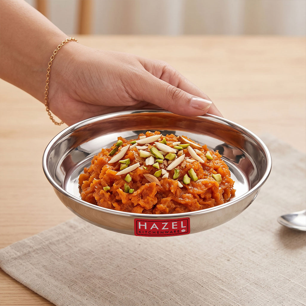 Stainless Steel Snack Plate, 300 ML (Set of 4)