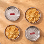 Stainless Steel Snack Plate, 300 ML (Set of 4)