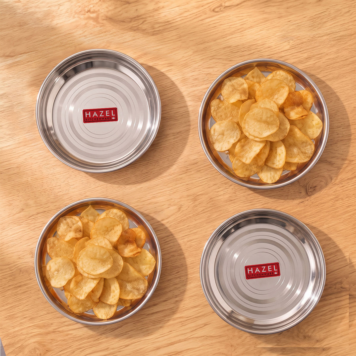 Stainless Steel Snack Dish Plates, Small Serving Plates for Daily Use