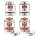 Stainless Steel Transparent Airtight See Through Container Barni Set of 4, 1000 ml