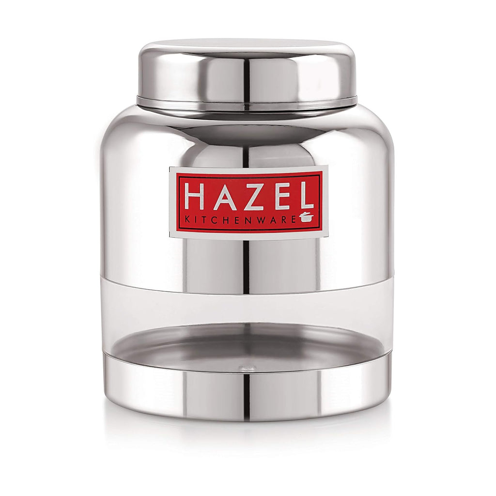 Stainless Steel Transparent Airtight See Through Container Barni Set of 5, 1000 ml