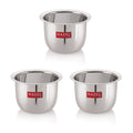 Stainless Steel Tea Glasses Large Coffee Milk Serving Glass Patra Pela Set of 3, 10 cm, 200 ml