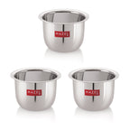 Stainless Steel Tea Glasses Large Coffee Milk Serving Glass Patra Pela Set of 3, 10 cm, 200 ml
