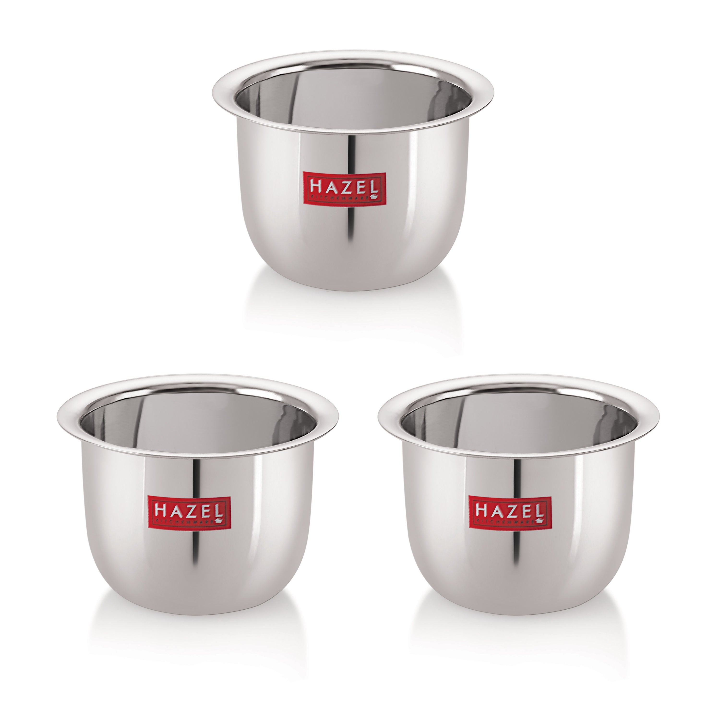 Stainless Steel Tea Glasses Large Coffee Milk Serving Glass Patra Pela Set of 3, 10 cm, 200 ml